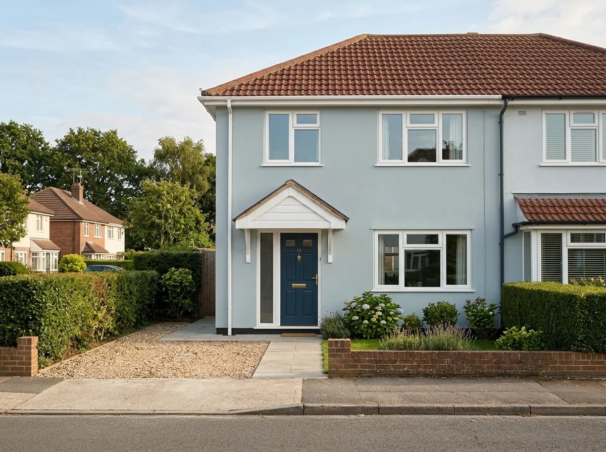 Completed exterior house painting in Warrington