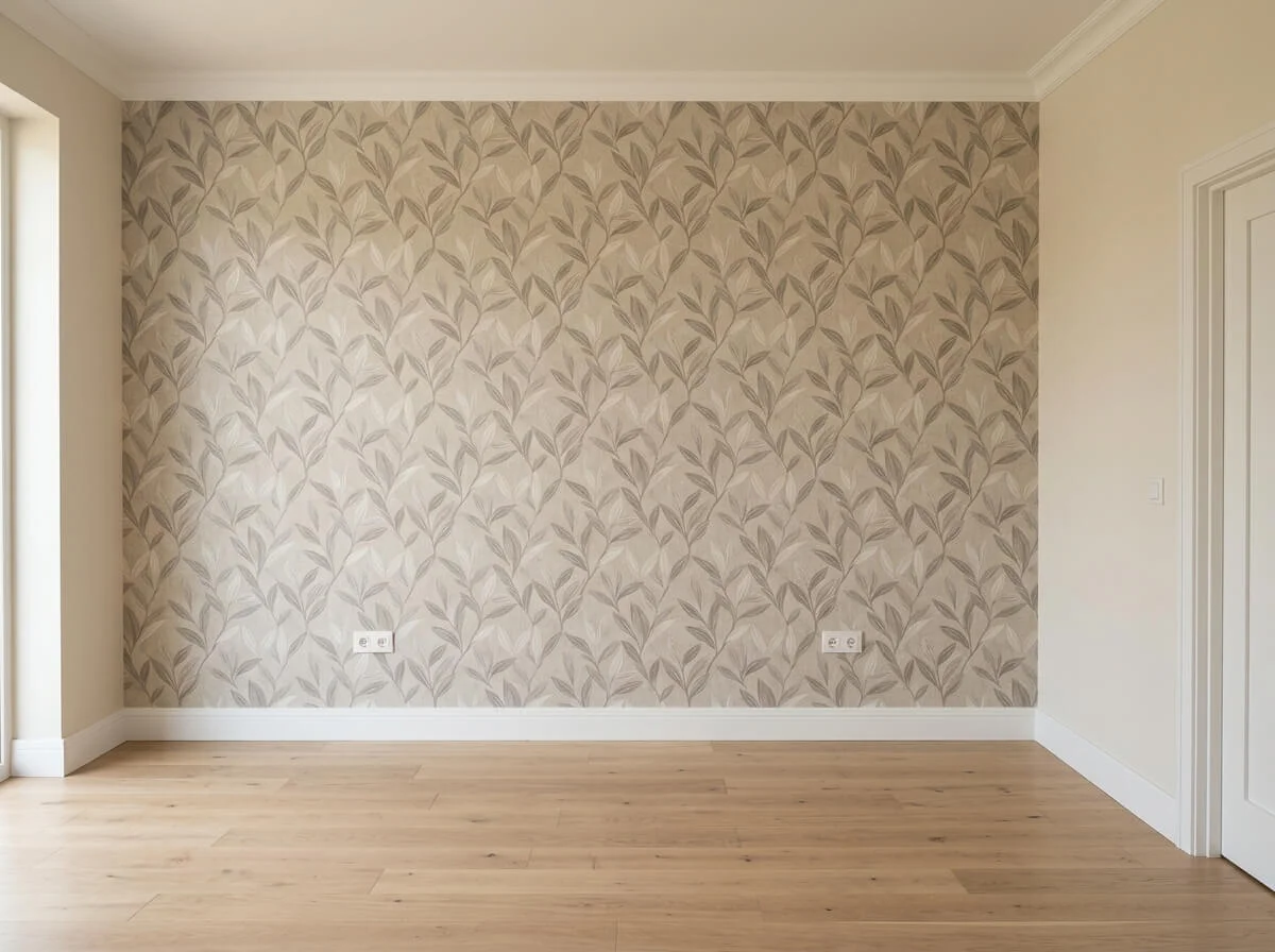Completed wallpaper feature wall in Warrington